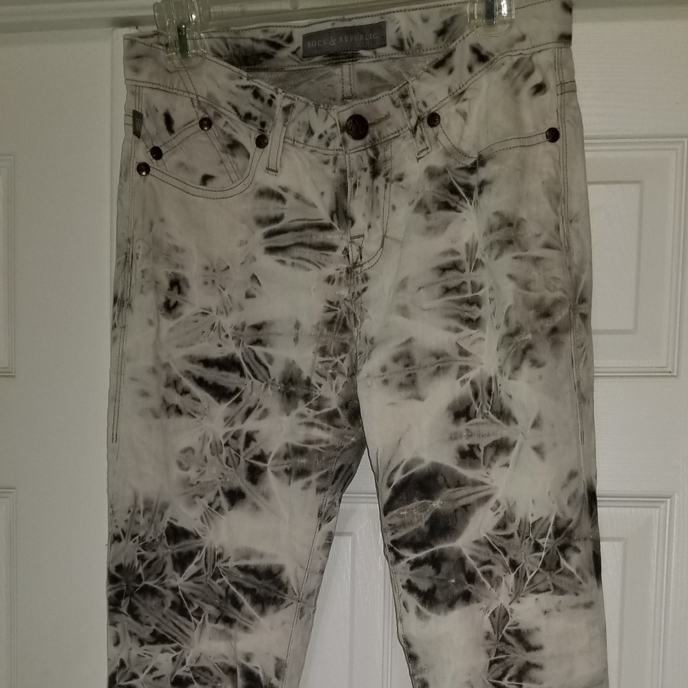 Rock & Republic White Tie Dye Skinny Jeans